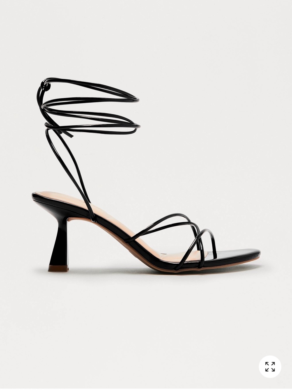 Fashion Nova Black Strappy Lace-Up Heels - Picture 3 of 4